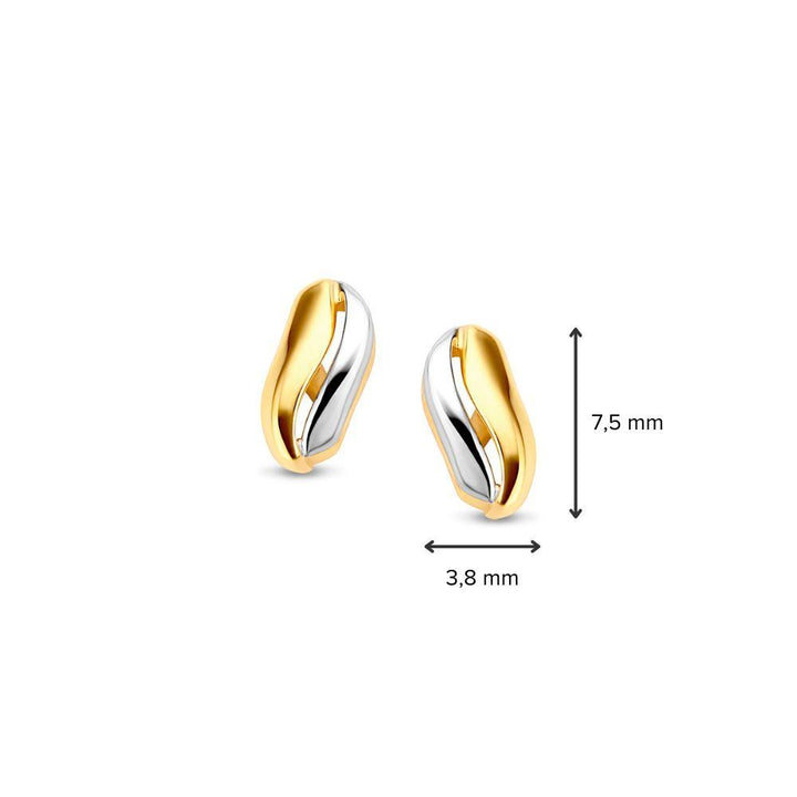 14 kt Oorstekers bicolor  OB405334