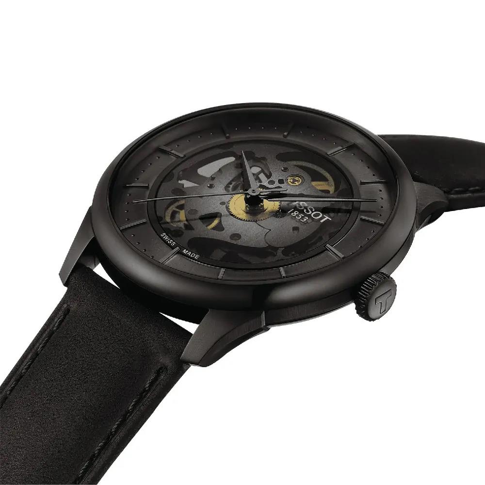 Tissot T-Classic T1398361626100 Chemin Des Tourelles Squelette Horloge zwart