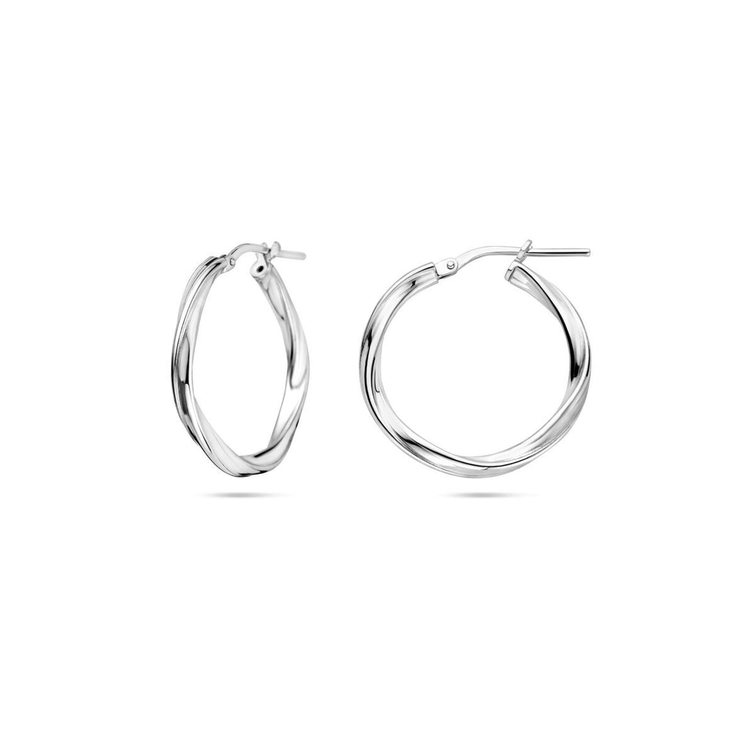 Gerhodineerd 925 zilveren klapoorringen met een dikte van 2.5mm.