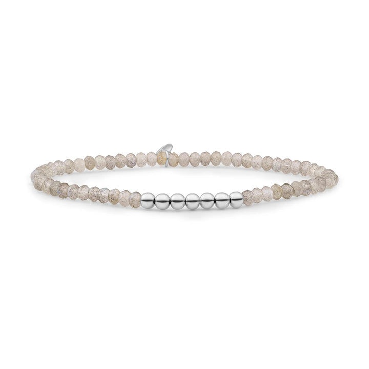 Bracelet | Labradorite 4mm Reverse Universe - Silver SB-S-4MM-RLI-G18