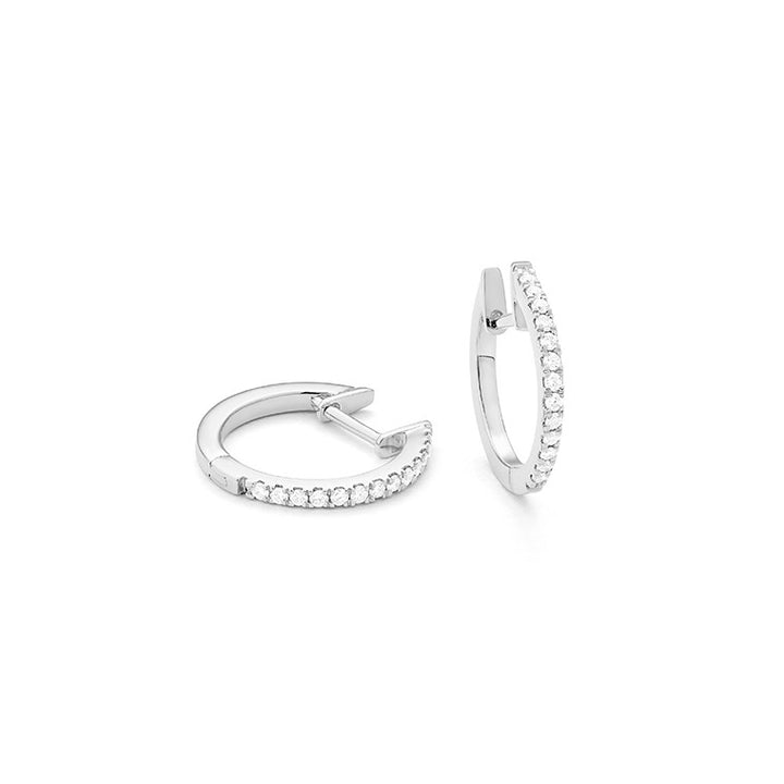 14 Karaat Witgouden Oorringen met Diamanten 0,20 ct