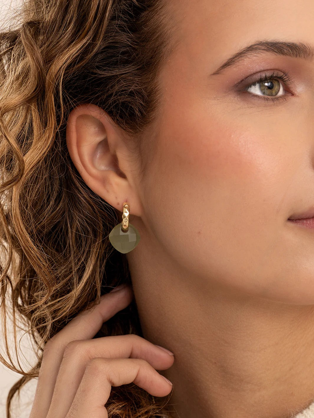 Earstones | Cushion Cut - Lime Jade EAGEM64-CC