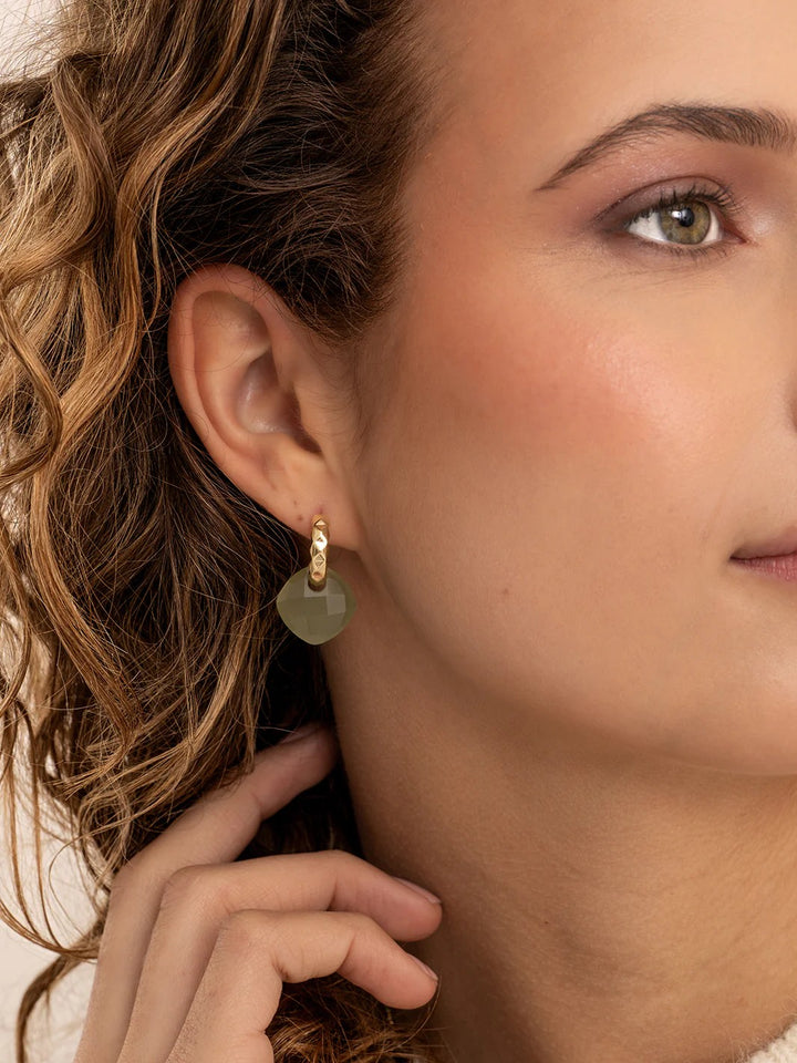Earstones | Cushion Cut - Lime Jade EAGEM64-CC