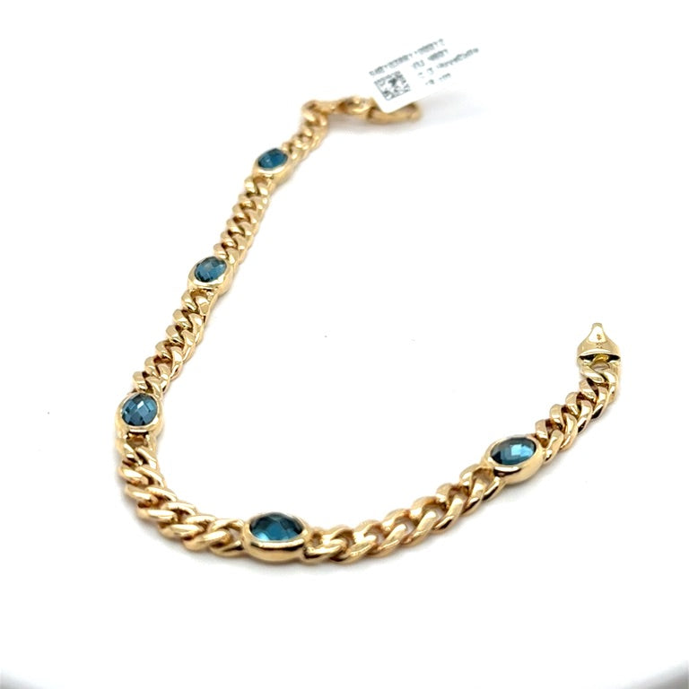 14kt armband "Maxima" London Blue Topaas 19 cm