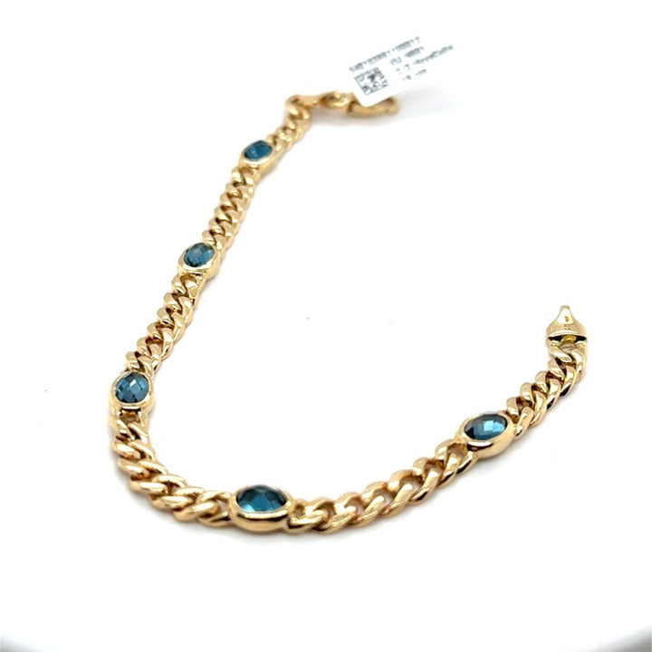 14kt armband "Maxima" London Blue Topaas 19 cm