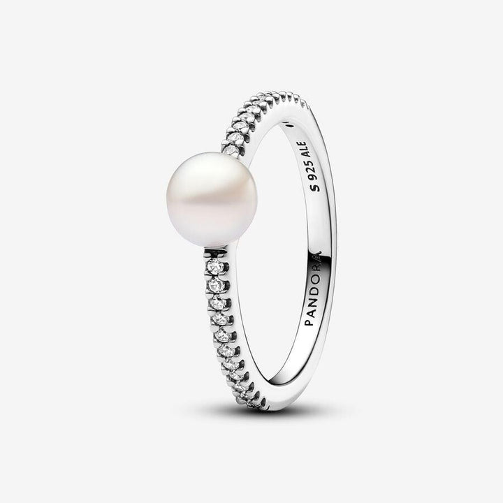 Pandora Zilveren Ring met Zoetwaterparel en Helder Zirkonia 193158C01