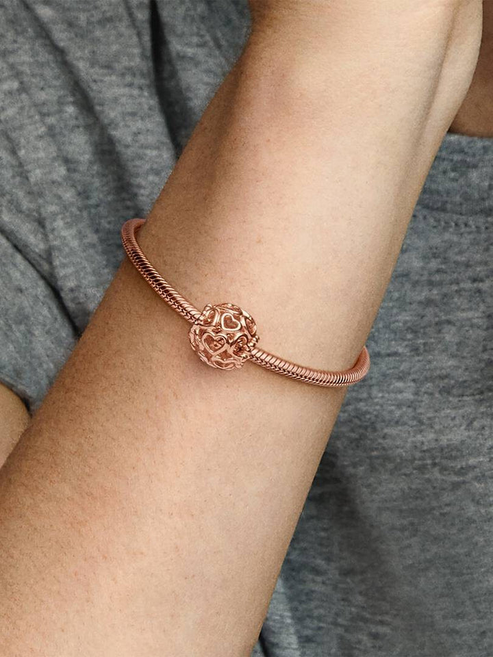 Pandora Moments 780964 - Roségoudplated bedel met opengewerkte hartjes