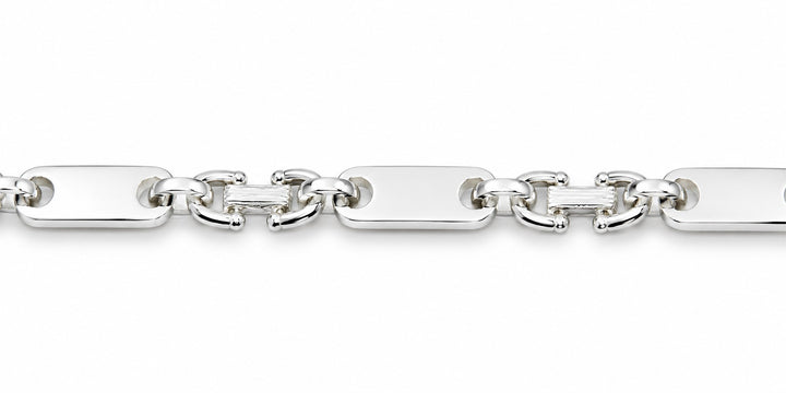 Massieve graveerplaatarmband zilveren fantasie armband 6 mm 21 cm