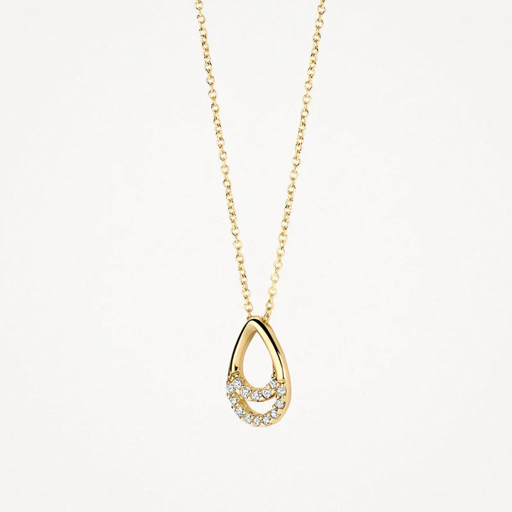 14 kt Blush Jewels Ketting met druppel hanger met zirkonia 14k goud 3195YZI
