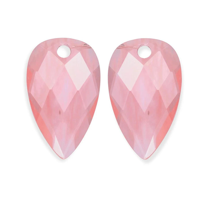 Pendant Gemstone - Facet Leaf Cherry Quartz - 28mm EAGEM25-BS
