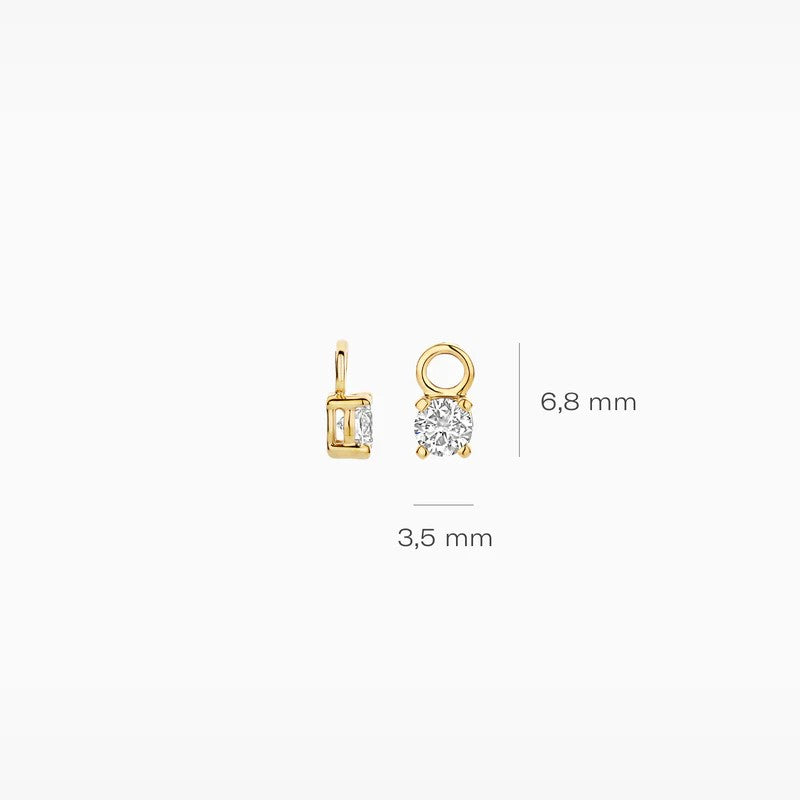 Lab Diamonds Oorbel Bedels 14 kt Geelgoud met Lab Grown Diamanten – LG9006Y/S
