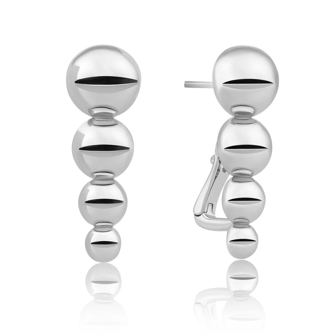 Sparkling Jewels Bubble Push Back Oorbellen Rhodium Plated – EAS34