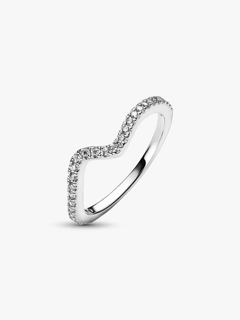 Wave sterling silver ring zirkonia 192539C01-54
