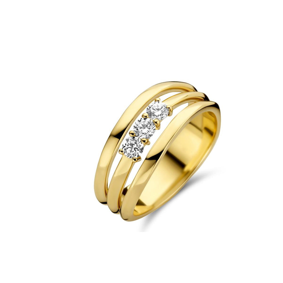 18 kt fantasiering mulitband diamant 0.35 ct