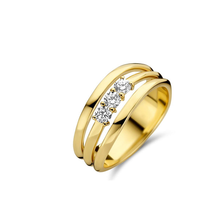 18 kt fantasiering mulitband diamant 0.35 ct
