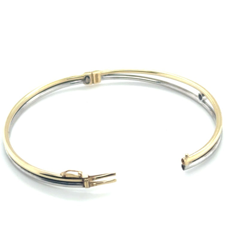 Fjory Slavenarmband 14 Karaat Geel- en Witgoud met 0,05 ct Diamant – 41-A30XX022-0,05