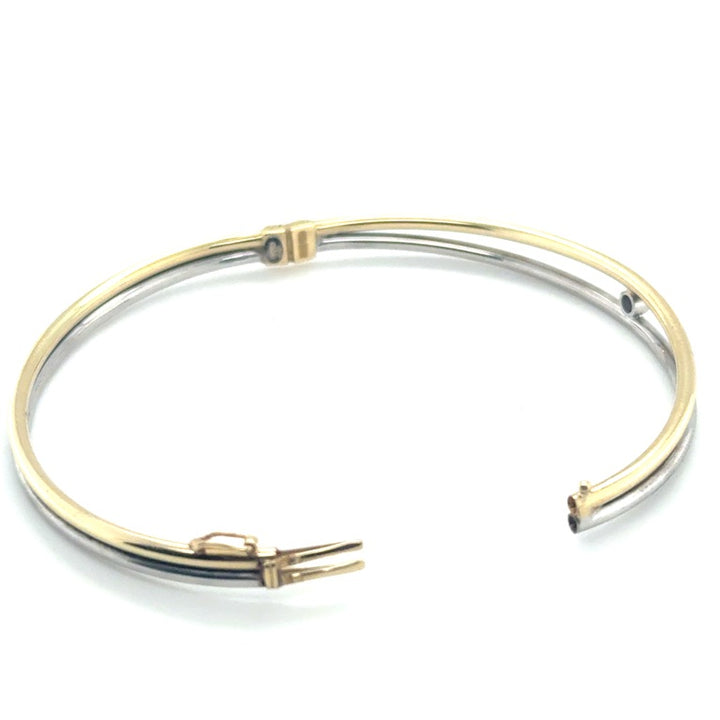 Fjory Slavenarmband 14 Karaat Geel- en Witgoud met 0,05 ct Diamant – 41-A30XX022-0,05