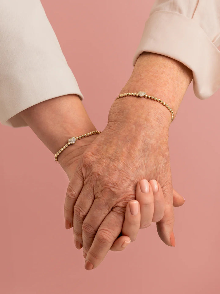Bracelet | Flora Disc Gold - White CZ SB-G-4MM-FLOWER