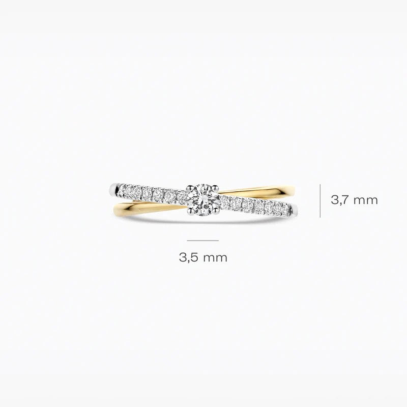 Blush Lab Grown Diamant Ring 14k Geel- en Witgoud LG1060B Maat 54
