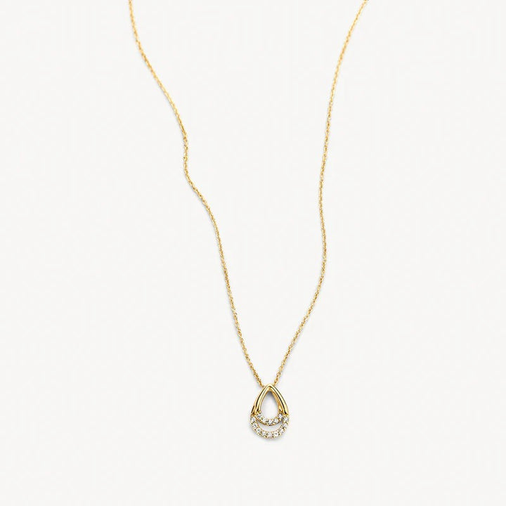 14 kt Blush Jewels Ketting met druppel hanger met zirkonia 14k goud 3195YZI