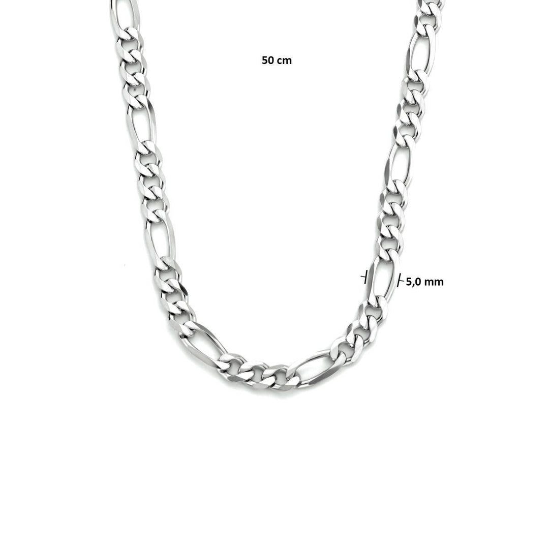 zilveren figaro collier 5 mm 50 cm