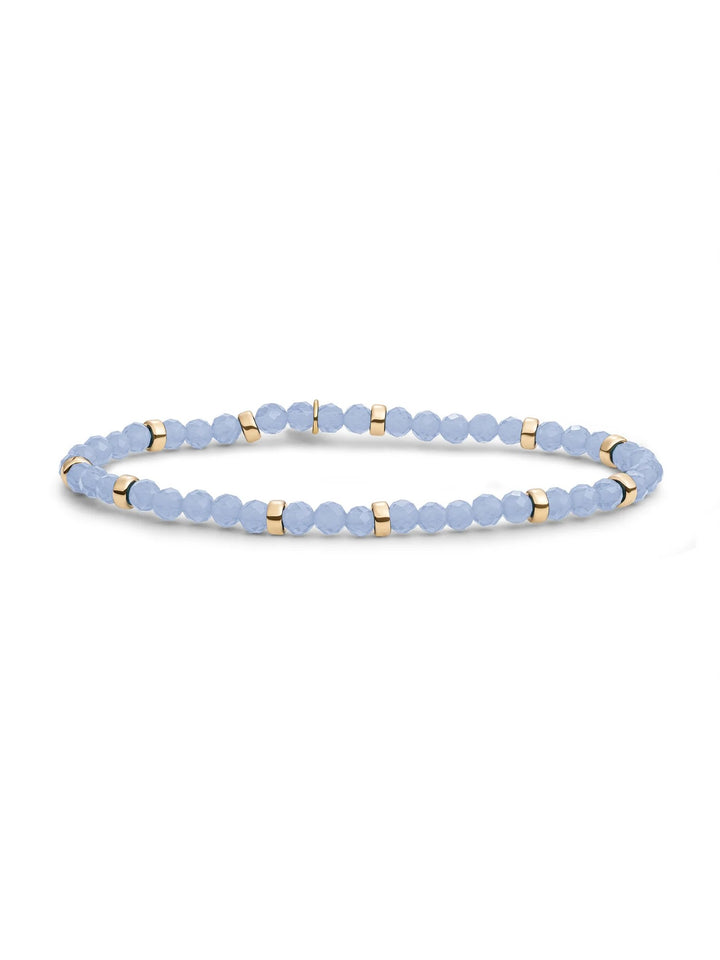Sparkling Jewels Roundel Interstellar Armband Milky Blue Jade Gold Plated – SBG-GEM68-MIX-RDL