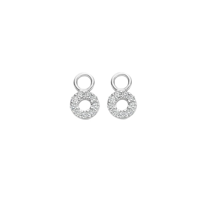 Oorbedels 9065WZI - 14k Witgoud met zirkonia