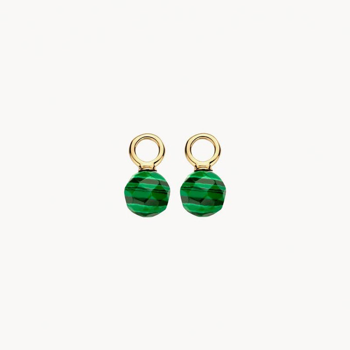 Oorbedels 9046YMA 14k Geelgoud met Malachiet