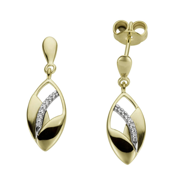 18 kt oorhangers diamant 0.05ct G si