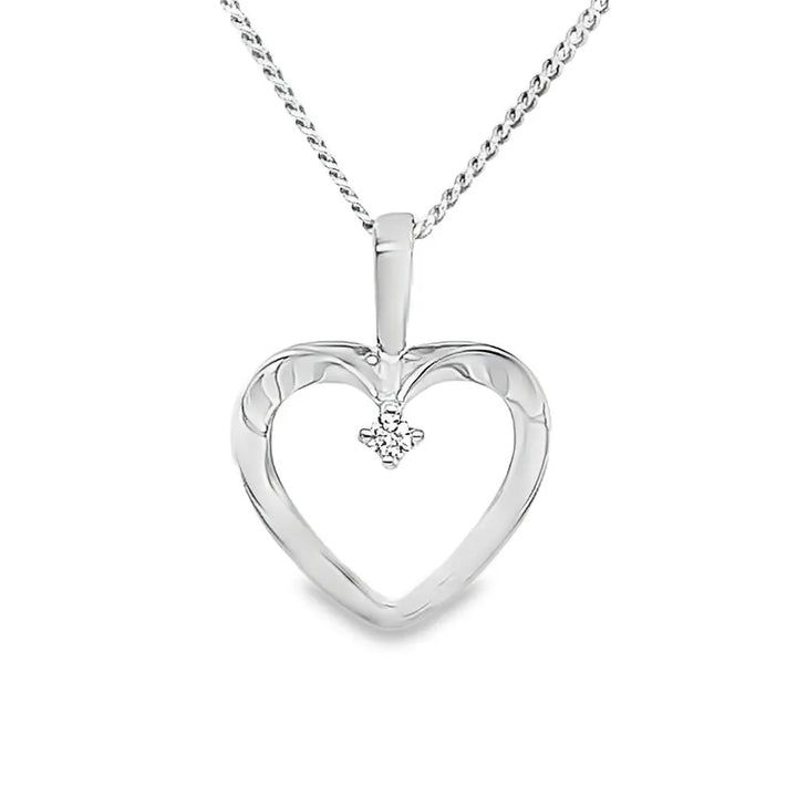 WRSM 14 Karaat Witgouden Harthanger met 0,02 ct Diamant WHE0679