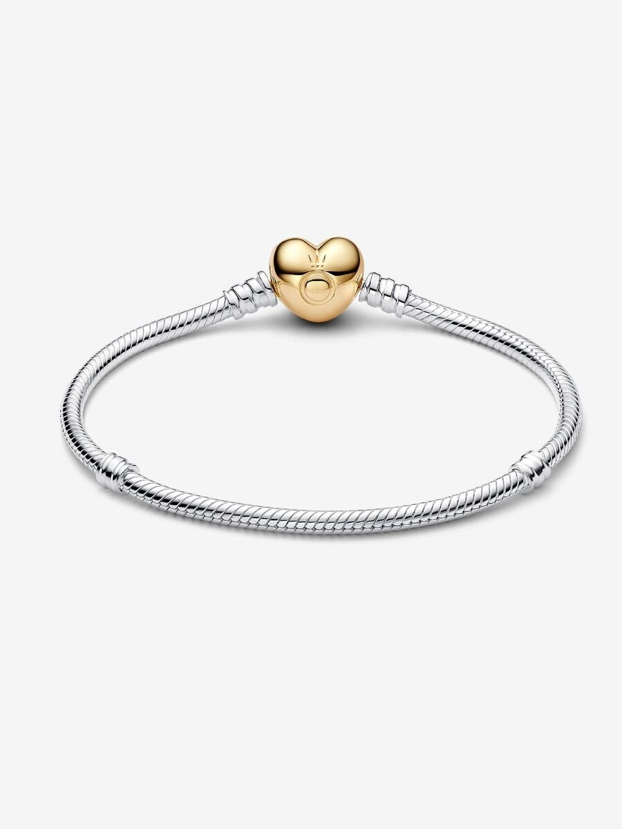 Pandora Moments Snake Chain-armband met hartsluiting 568707C00 17 cm