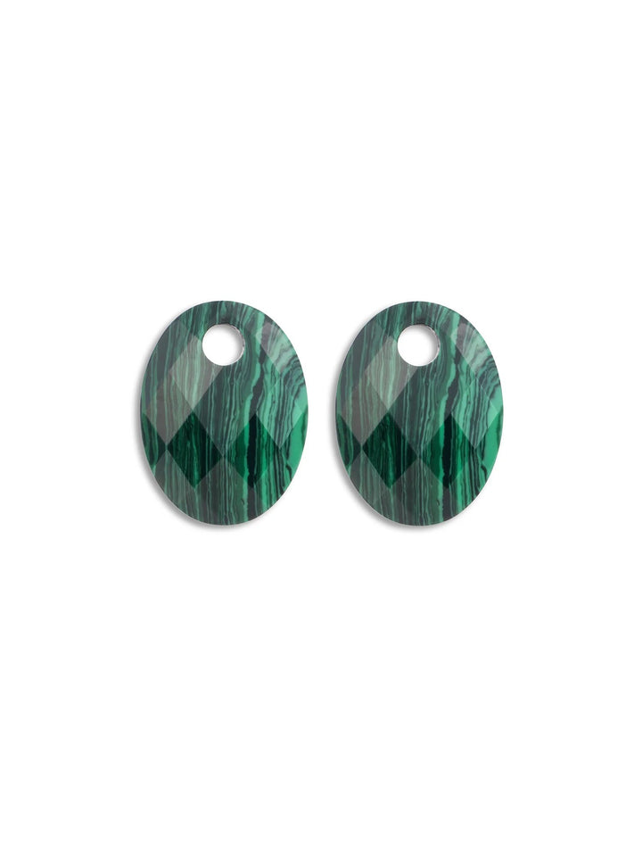 Sparkling Jewels Oorbel Edelstenen Medium Oval Malachite – EAGEM73-MO