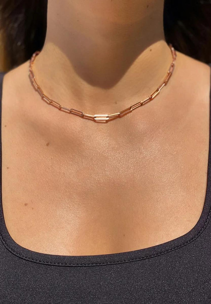 14 kt rose collier paperclip 42 cm