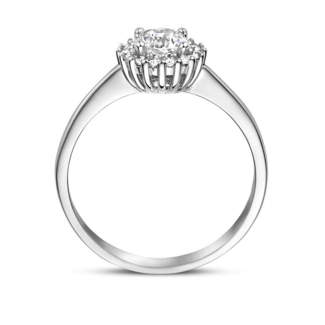 Gerhodineerd 925 Zilveren Ring met Zirkonia – 8 mm