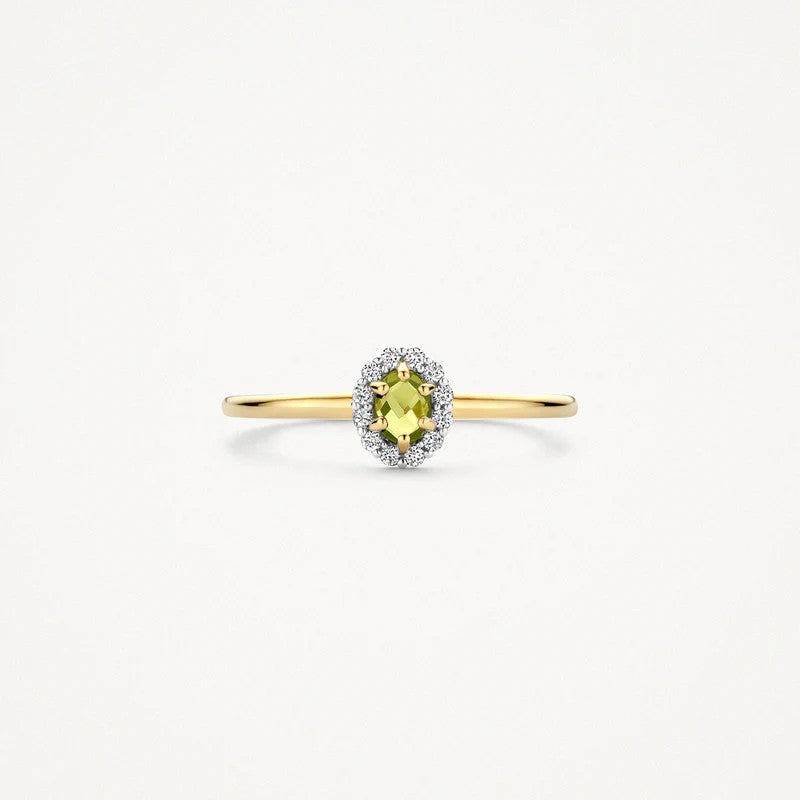 Blush Jewels 14 Karaat Geelgouden Ring met Peridoot en Zirkonia 1258YGP