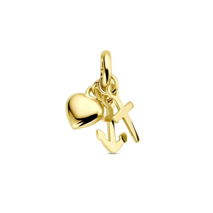 14 Karaat Geelgouden Hanger Geloof, Hoop en Liefde