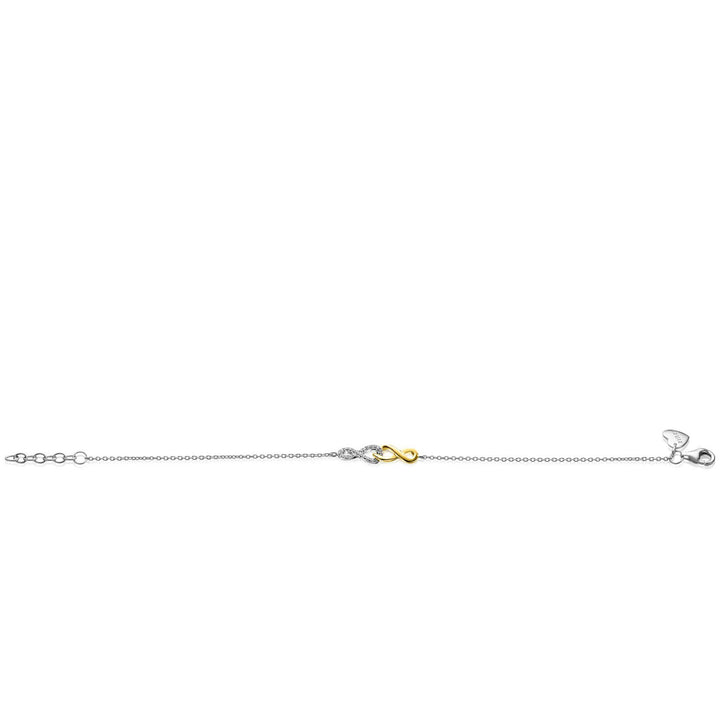 ZINZI zilveren fantasie armband met aan elkaar verbonden Infinity tekens 17-19cm ZIA2649