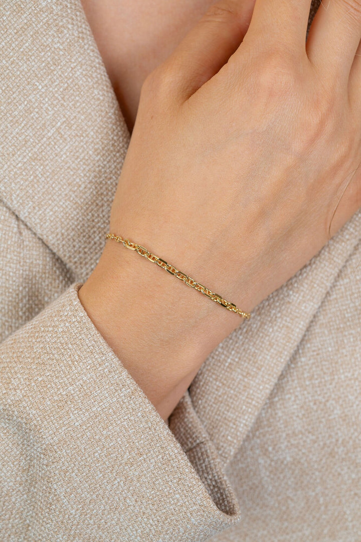 ZINZI goldplated armband met aflopende marineschakels – ZIA2762G