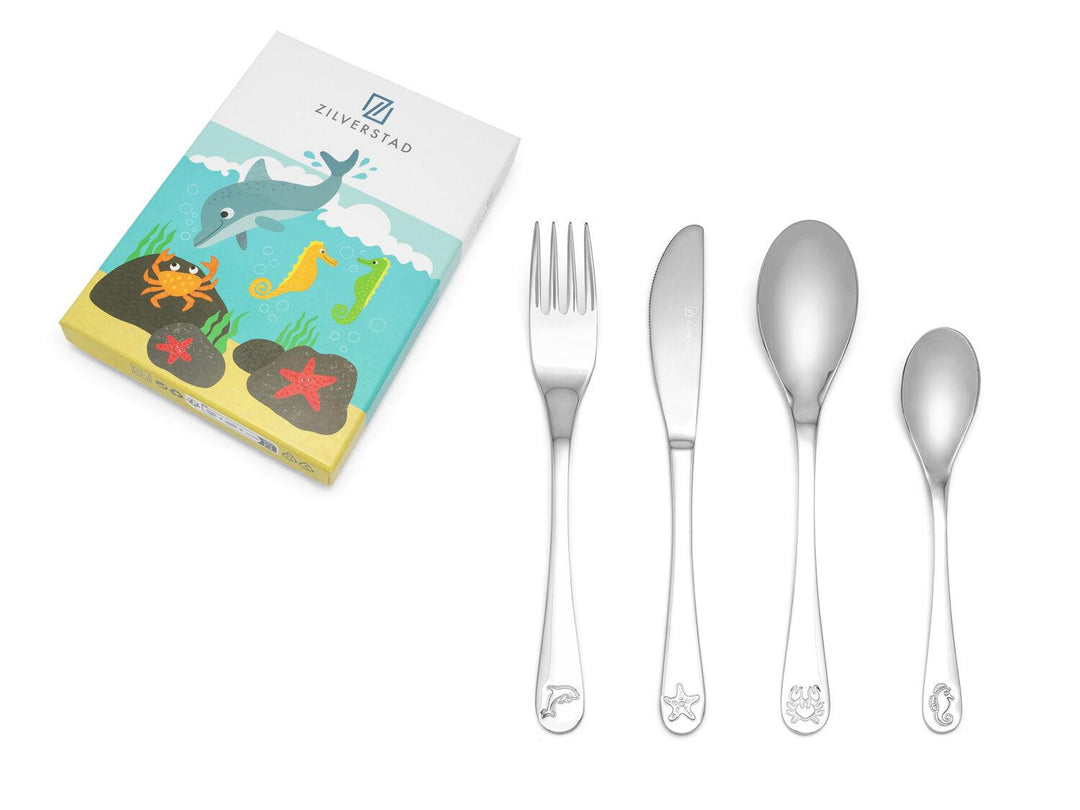 Kinderbestek Zeedieren, 4-delig, RVS 4258070
