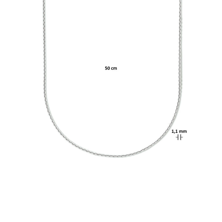 **Zilveren Anker Collier –50 cm, 1,1 mm (Huyscollectie)**
