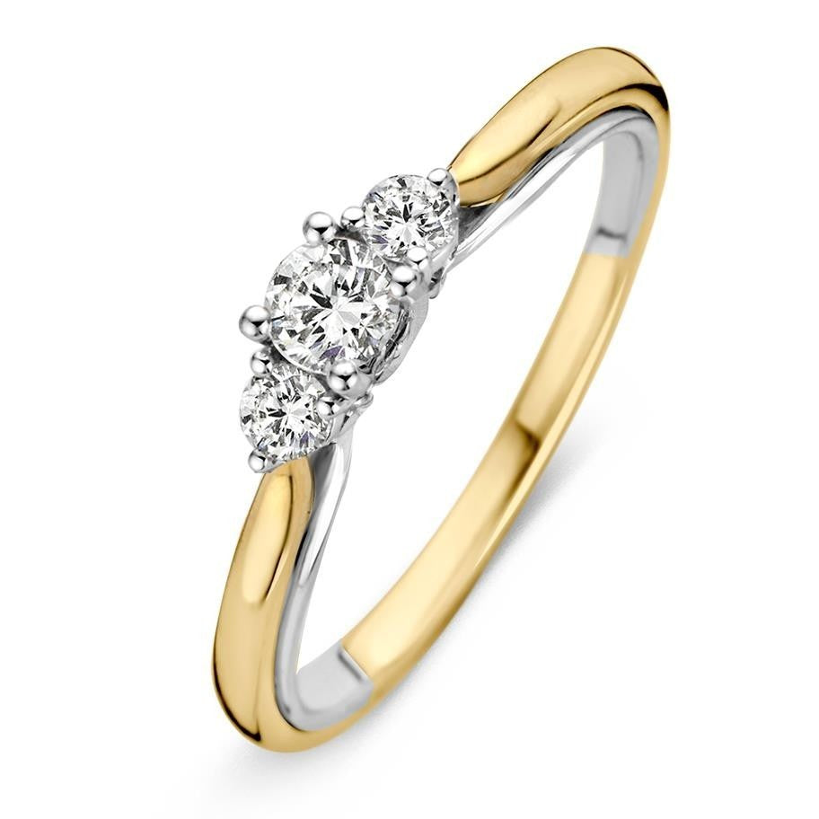 14 Karaat Bicolor damesring met Diamant RG416138 0.51 ct