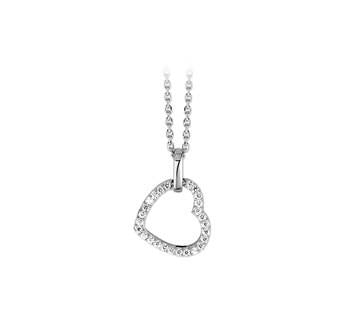 Zilveren Hart Collier met Zirkonia – 45 cm – 13.22159