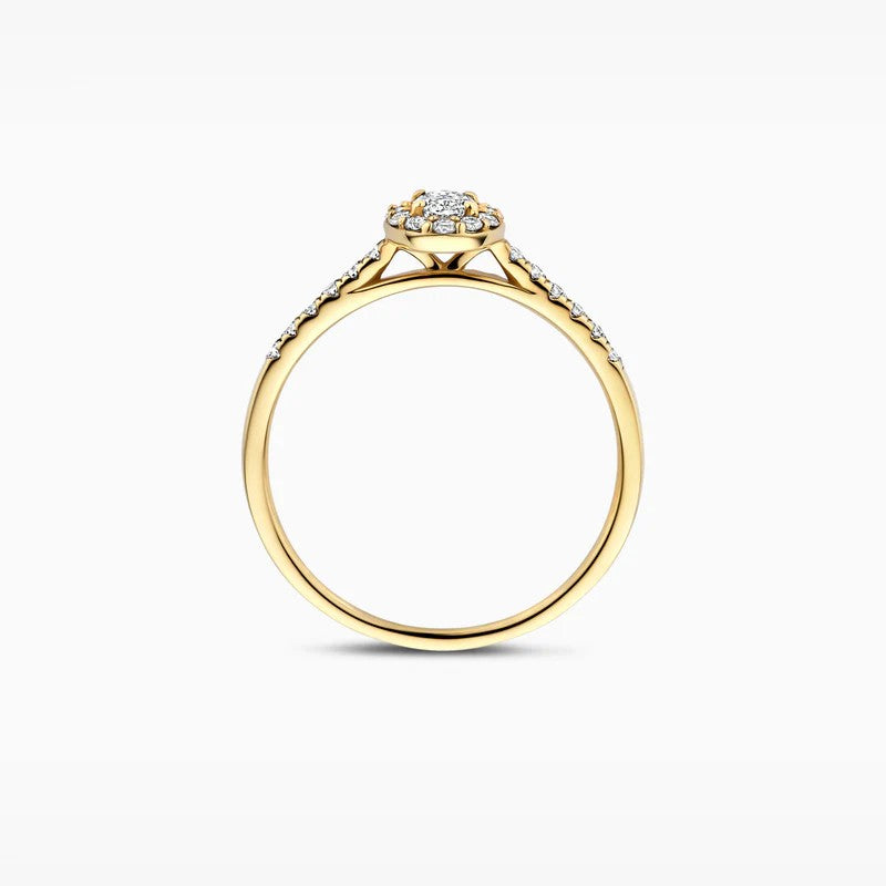 14K Geelgouden Ring met Ovale Lab Grown Diamant – LG1045Y