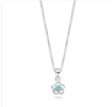 Zilveren kinderring bloem blauwe steen 579.005.44