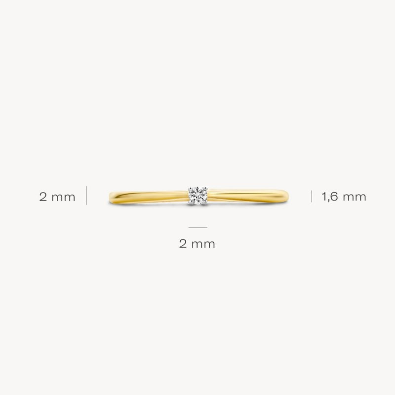 Blush bicolor ring van 14 karaat goud met diamant 1620BDI