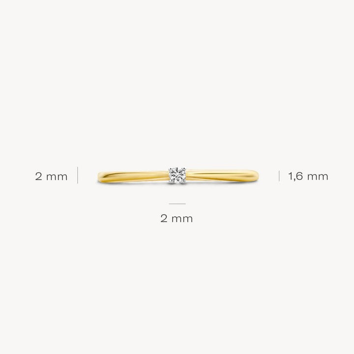 Blush bicolor ring van 14 karaat goud met diamant 1620BDI