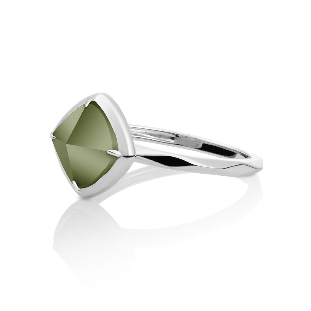Sparkling Jewels Edge ring Lime Jade zilver – SRI-G64-54
