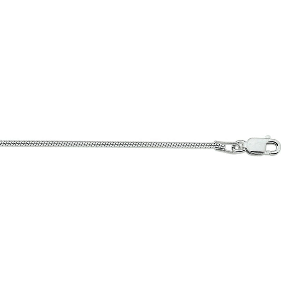 Zilver gerhodineerd slang rond 1,2 mm 41 +4cm