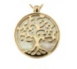 14 karaat geelgouden levensboom hanger 14.5mm