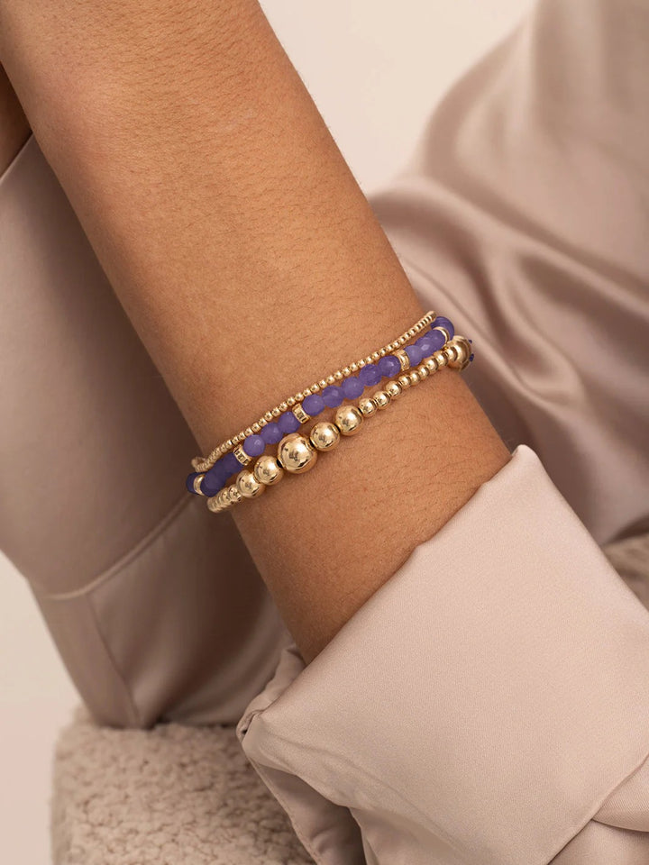 Sparkling Jewels Roundel Interstellar Armband Amethyst Gold Plated – SBG-GEM05-MIX-RDL